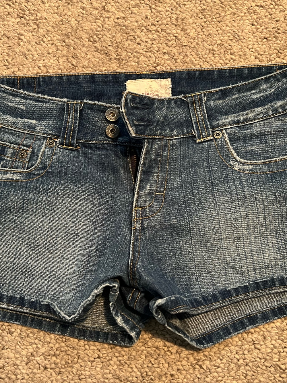 Maurices Women's Distressed Blue Denim Shorts